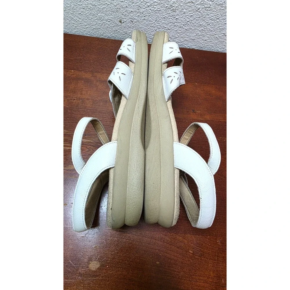 SAS‎ Tripad White Leather Adjustable Strap Mary Jane Sandals Cushioned Size 10M
